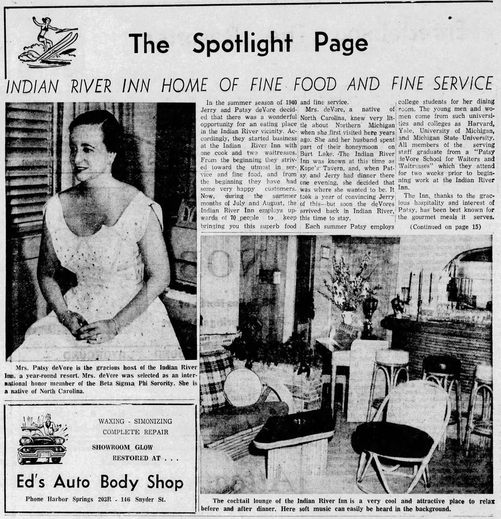 Indian River Inn (Brass Rail Bar & Grill) - Aug 7 1961 Article